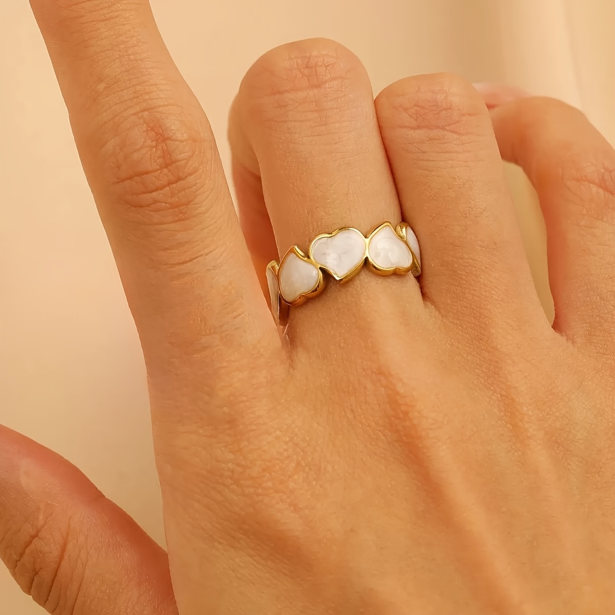 Women's High-Quality Hypoallergenic Golden Open Ring, Elegant